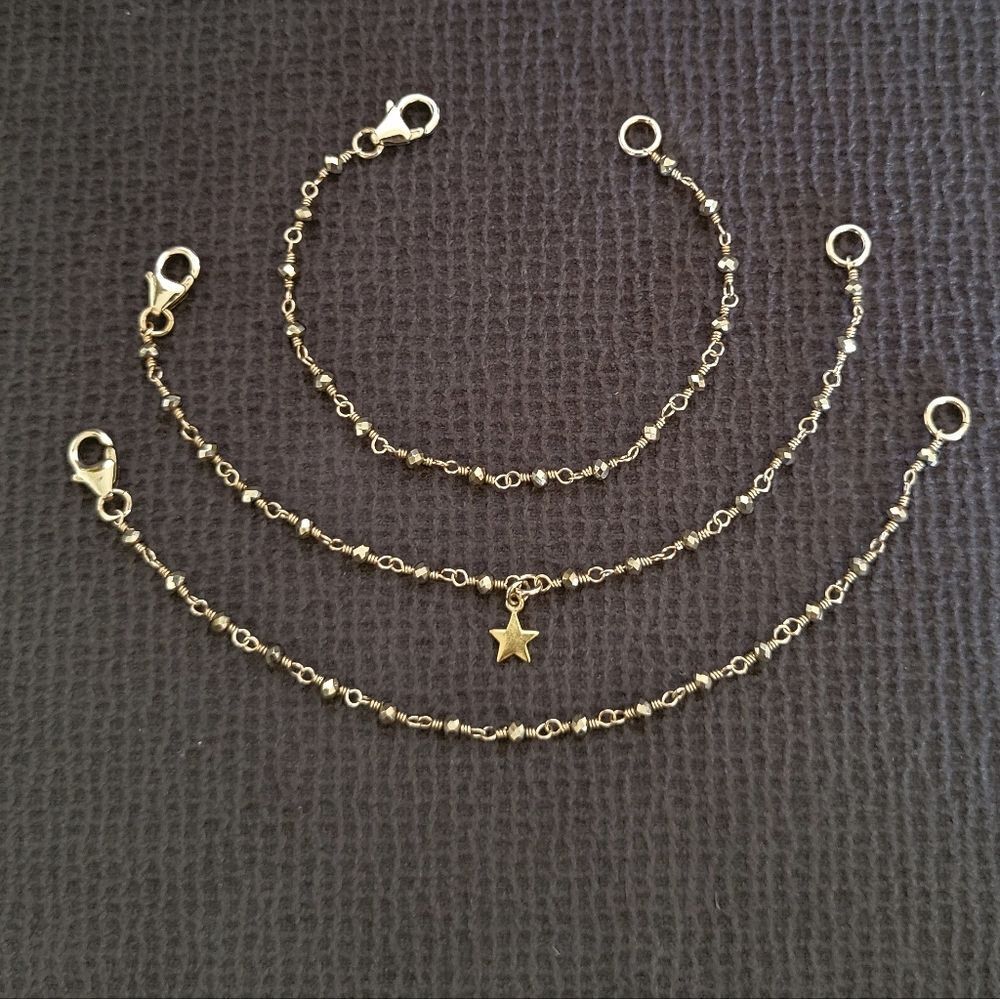 ✨️HP✨️ Dainty Gold💛 Pyrite Bracelet Trio3️⃣ - NWOT